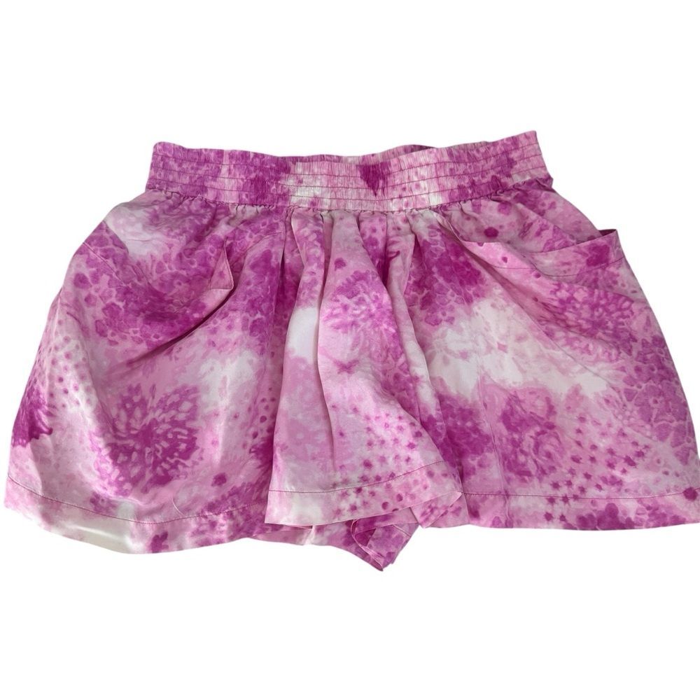 Juicy Couture Very Raspberry Faded Oasis 100% Silk Skirt-Front Shorts P